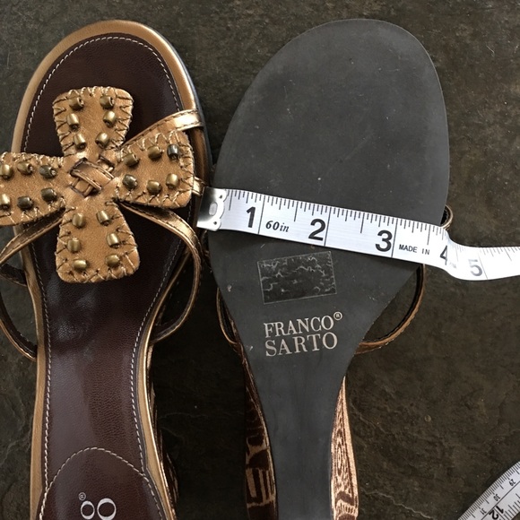 Franco Sarto Open Back Wedge Beaded Sandals - Picture 8 of 8